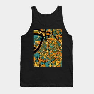 Antwerp Map Pattern in Orange & Teal Tank Top